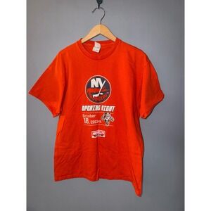 NY Islanders Opening Night 2003 T Shirt Orange XL Hockey Game Tee Modells